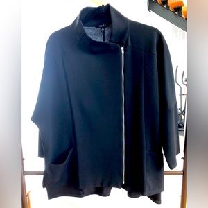 Comfy USA Black Asymmetrical Zip-Up Jacket